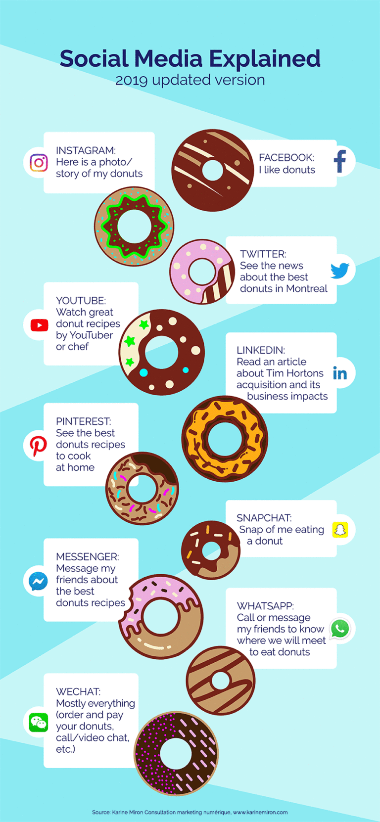 Social Media Explained 2019 Infographic Karine Miron Consultation